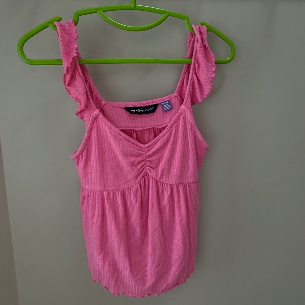 Vibrant Pink Ruffled Camisole